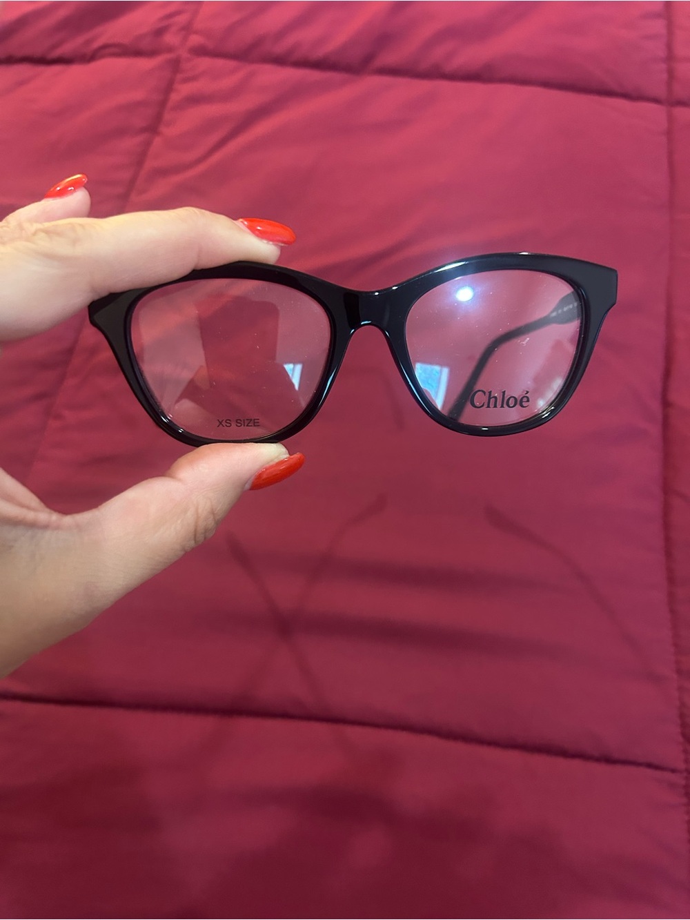 Chloé Black Cat-Eye Glasses with Pink Lenses